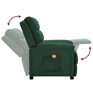 Masážní křeslo tmavě zelené textil - obrázek 5