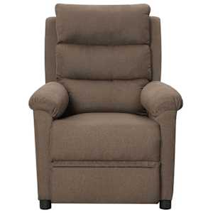 vidaXL Poltrona de massagens tecido cinza-acastanhado