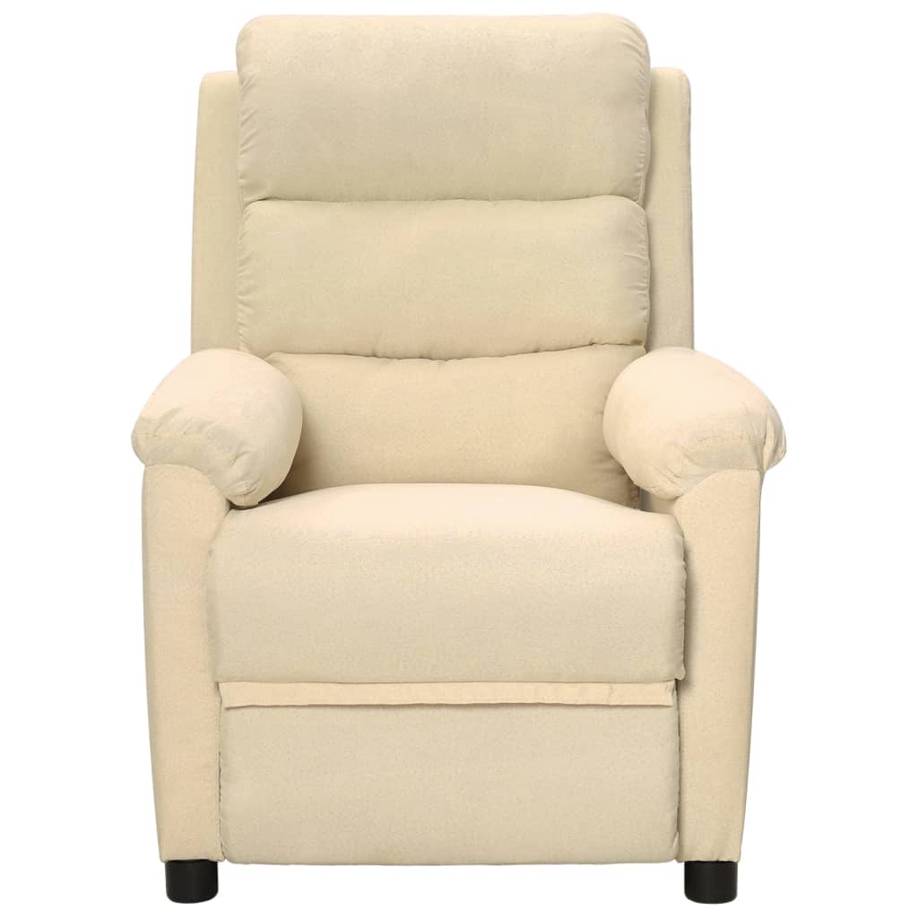 vidaXL Fauteuil de massage Crème Tissu