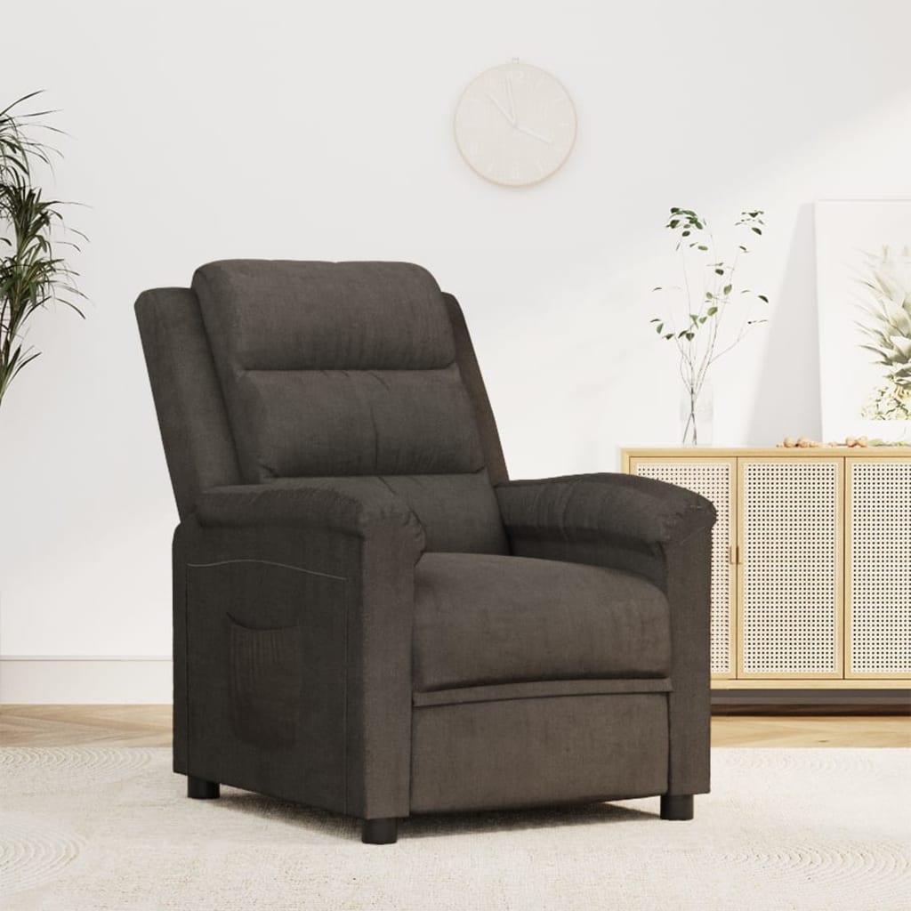 Fauteuil inclinable Gris foncé Velours