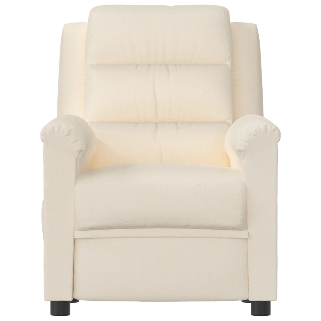 vidaXL Fauteuil inclinable Crème Velours