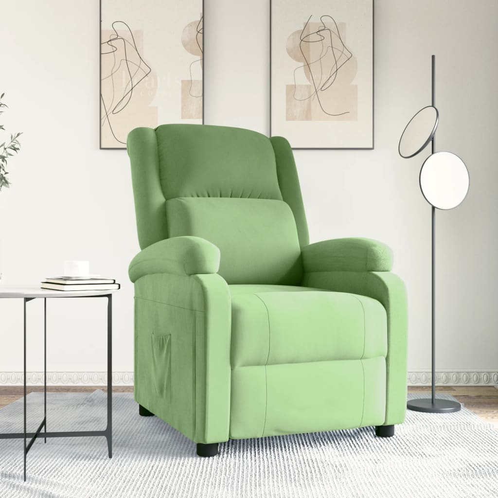 vidaXL Fotel rozkadany, jasnozielony, obity aksamitem