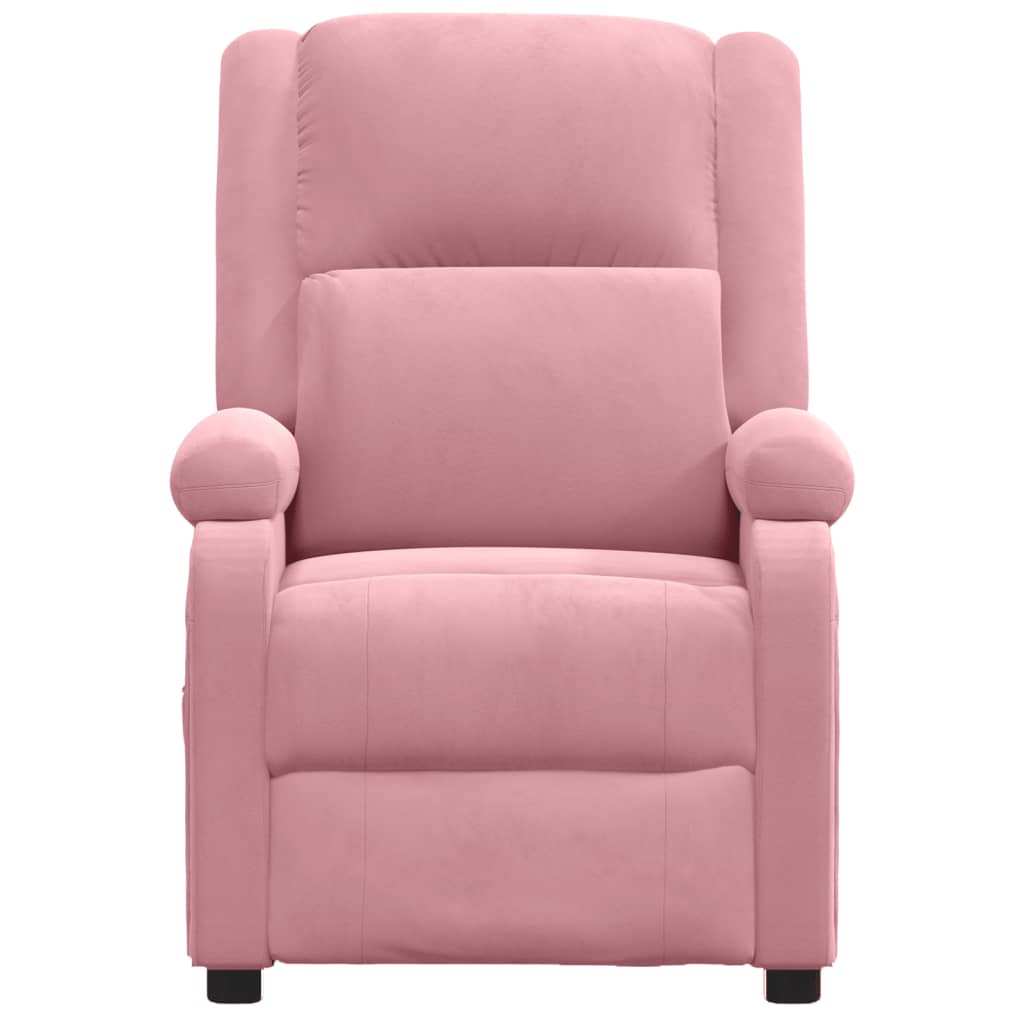 vidaXL Fotel rozkładany, różowy, obity aksamitem