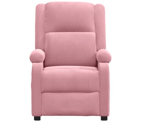 vidaXL Fotel rozkładany, różowy, obity aksamitem