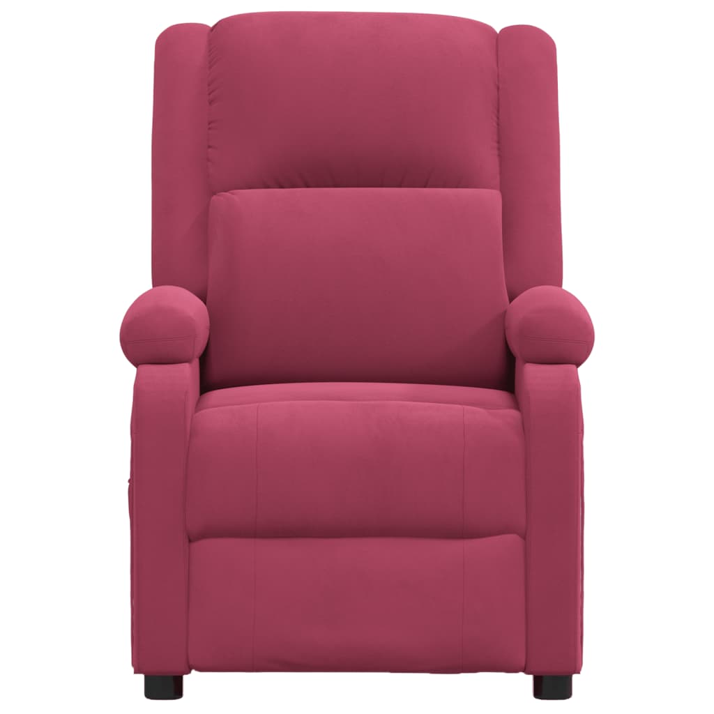 vidaXL Fauteuil inclinable rouge bordeaux velours