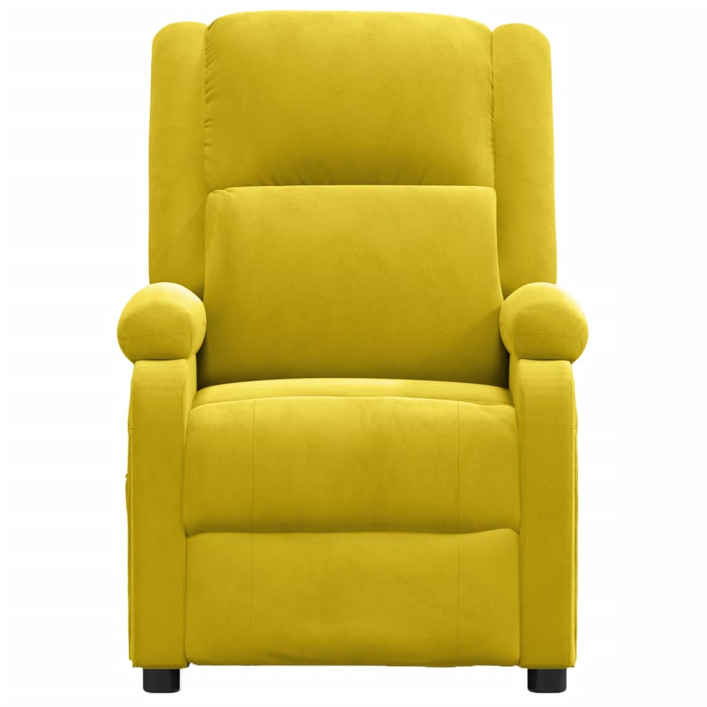 vidaXL Реклайнер стол, жълт, кадифе