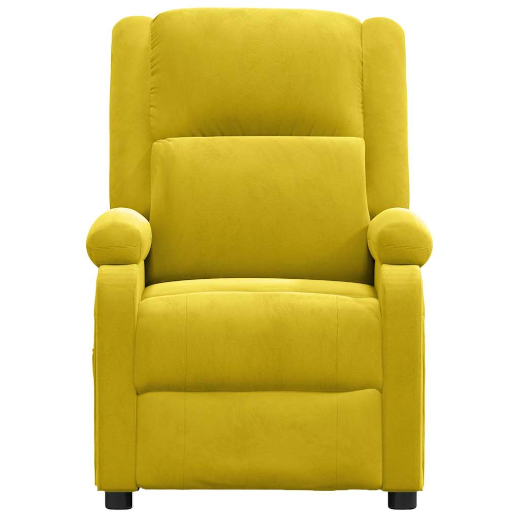 vidaXL Sklápacie kreslo, žlté, zamat