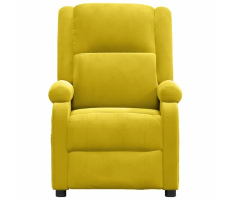 vidaXL Реклайнер стол, жълт, кадифе