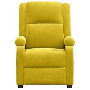 vidaXL Fauteuil inclinable jaune velours