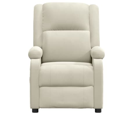 vidaXL Atlo&scaron;iamas krėslas, kreminės spalvos, aksomas