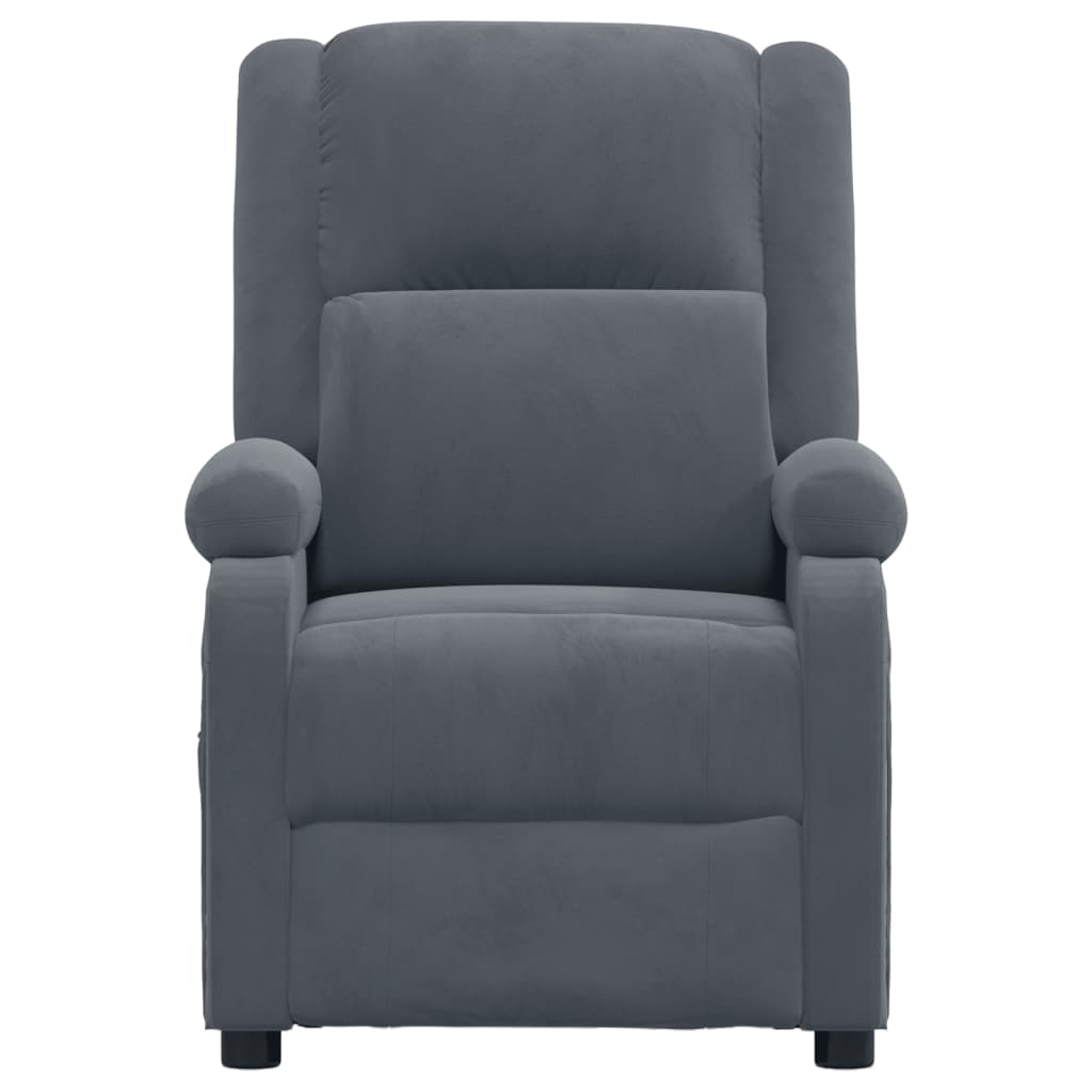 vidaXL Massagestoel fluweel donkergrijs