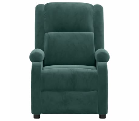 vidaXL Masažinis krėslas, tamsiai žalios spalvos, aksomas