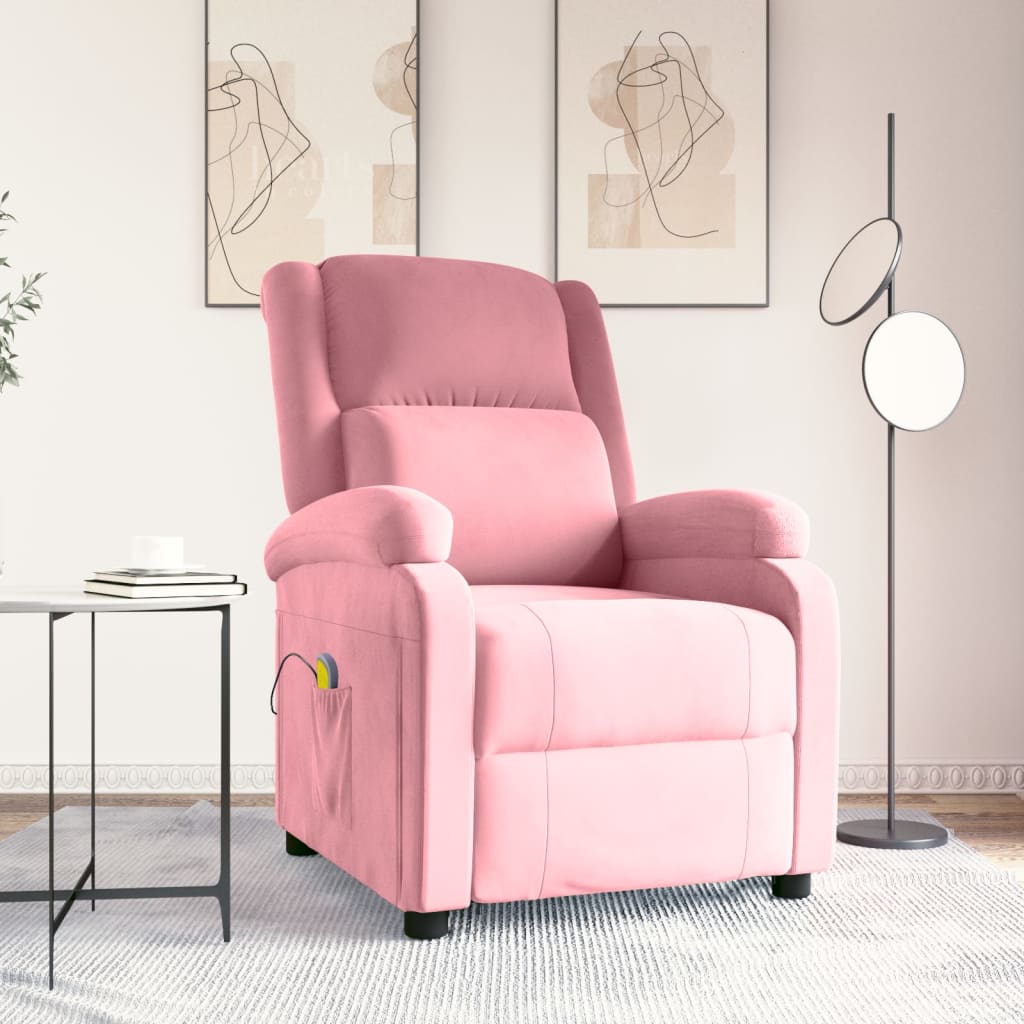 vidaXL Fotel masujcy, rowy, obity aksamitem
