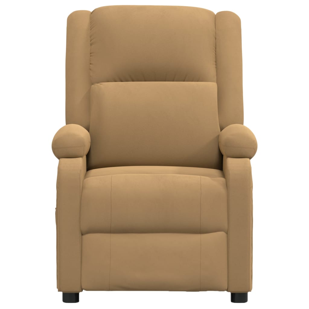 vidaXL Massagestoel fluweel bruin