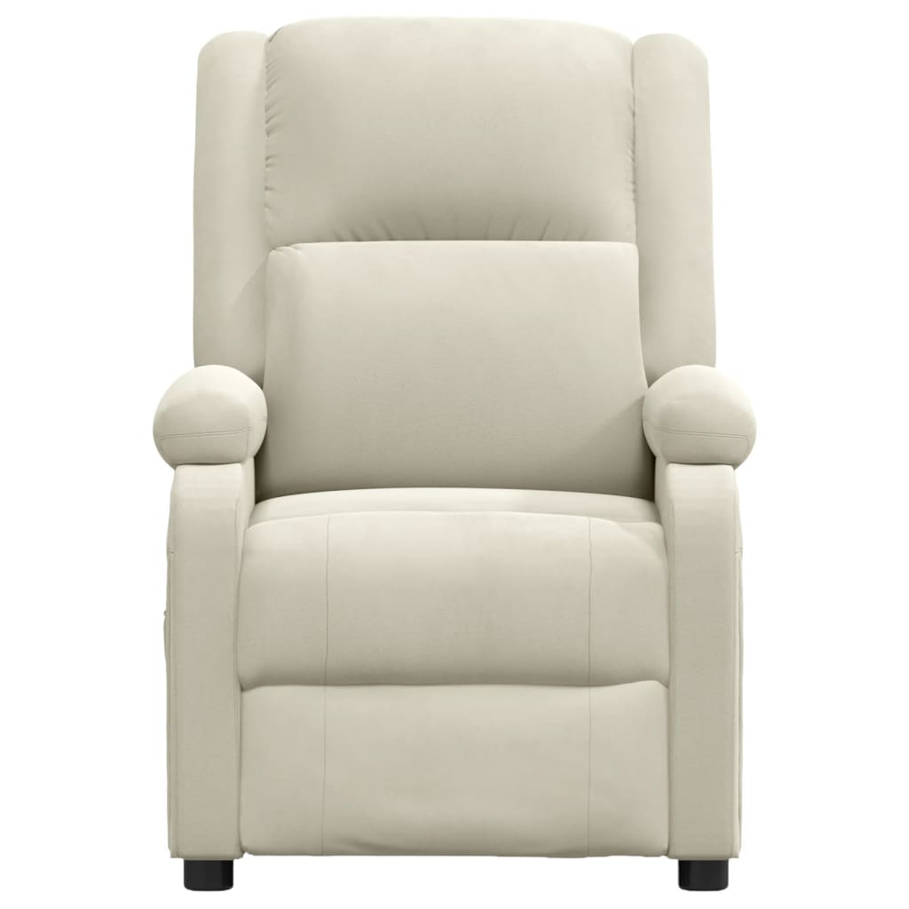 vidaXL Massagestoel fluweel crèmekleurig