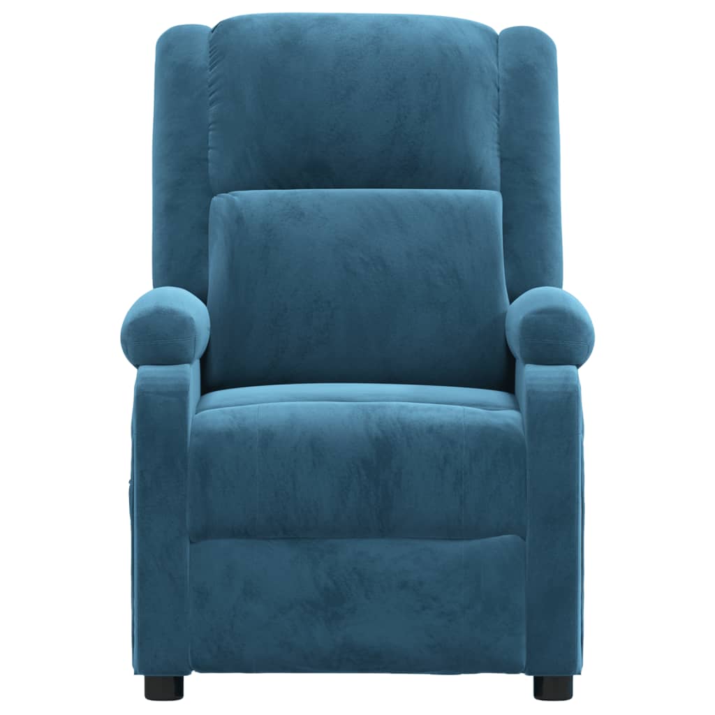 vidaXL Massagestoel fluweel blauw