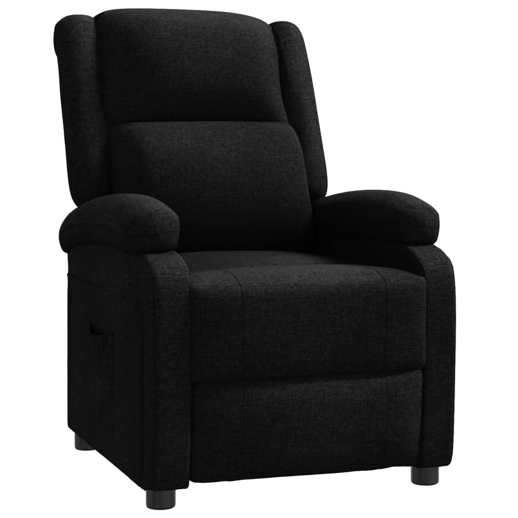 vidaXL Polohovací křeslo černé textil