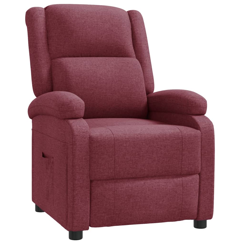 vidaXL Polohovací křeslo vínové textil