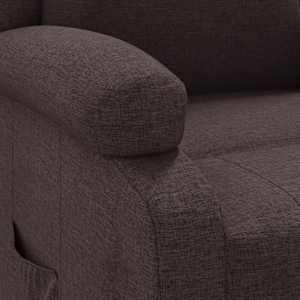 Polohovací křeslo tmavě hnědé textil - obrázek 7