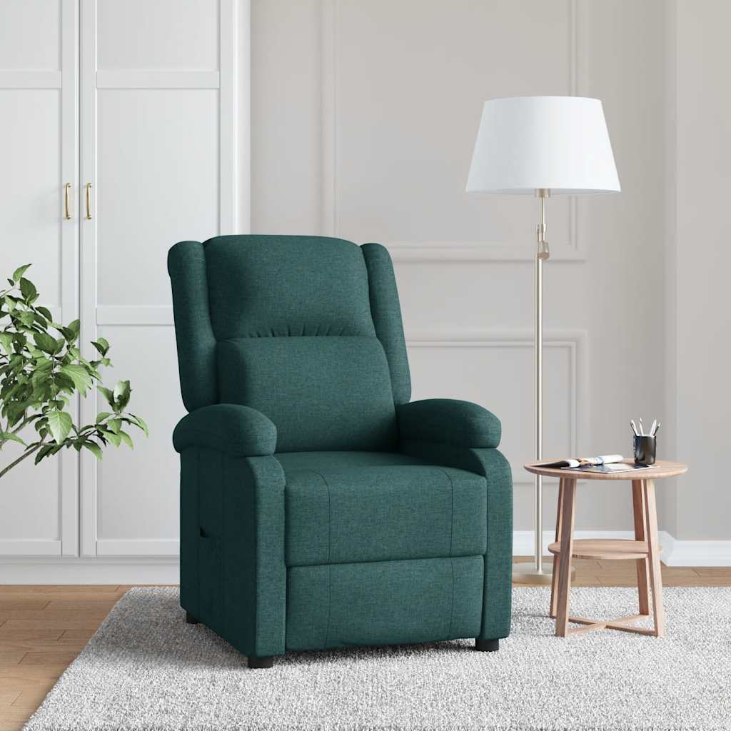 vidaXL Fotoliu rabatabil, verde închis, material textil
