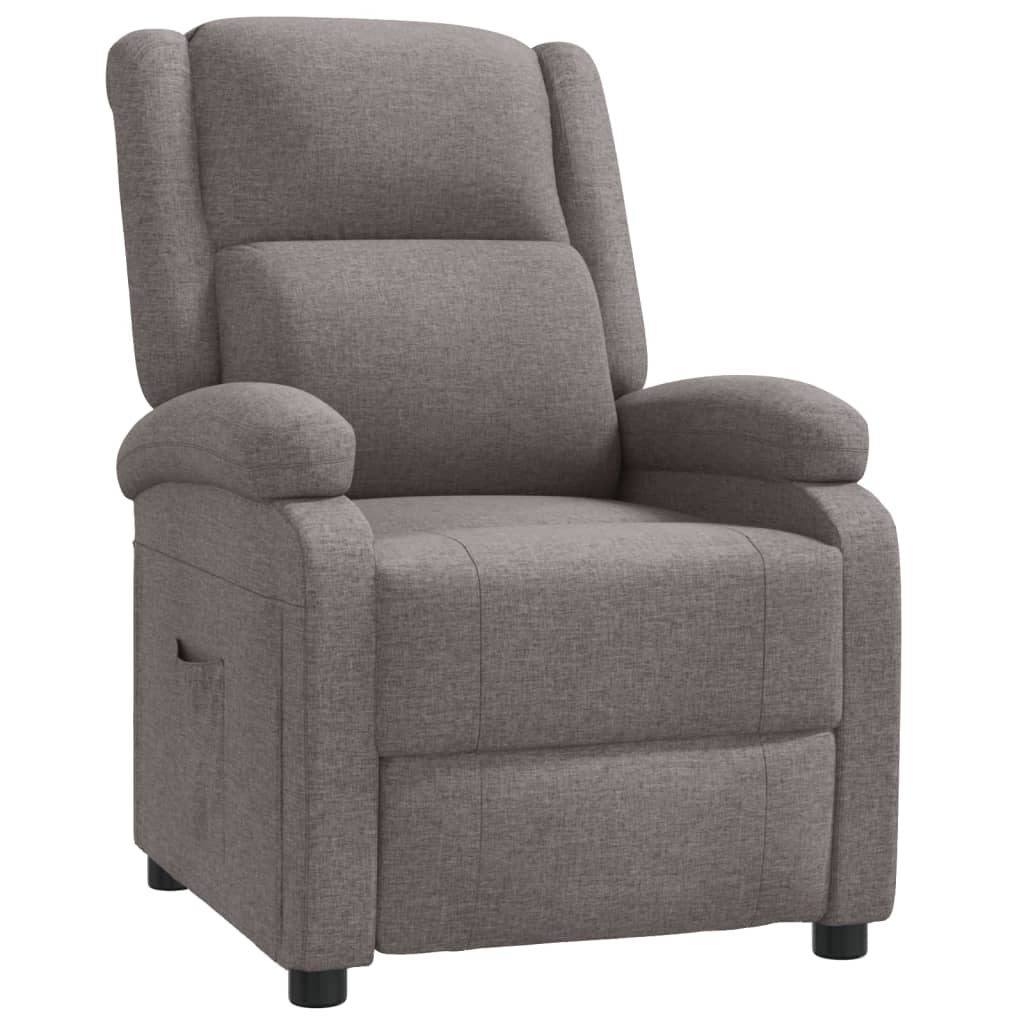 vidaXL Polohovací křeslo taupe textil