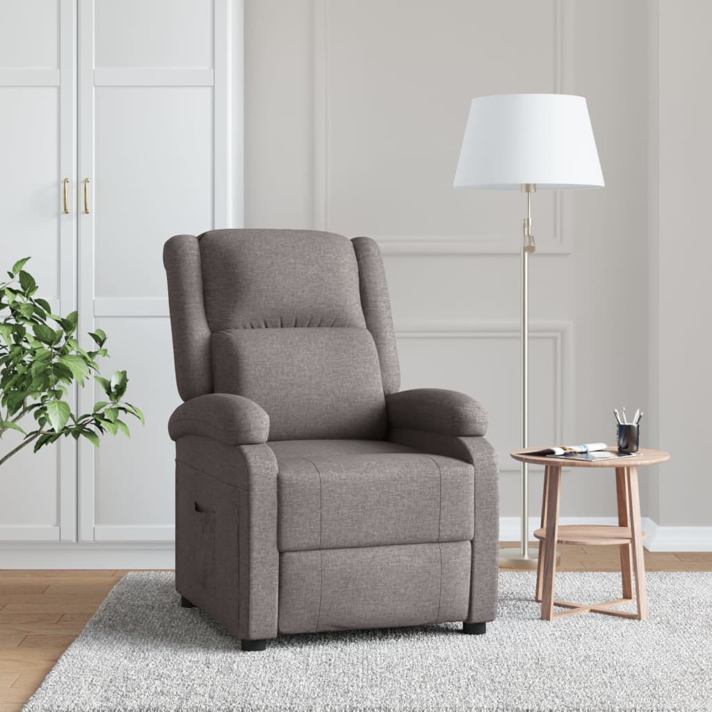 vidaXL Fotoliu rabatabil, gri taupe, material textil