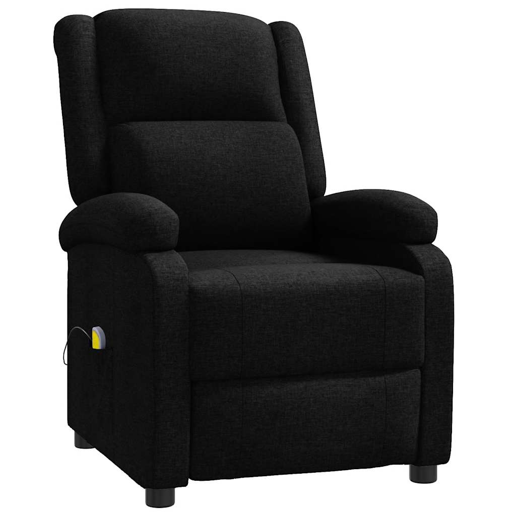 vidaXL Masážní křeslo ušák černé textil