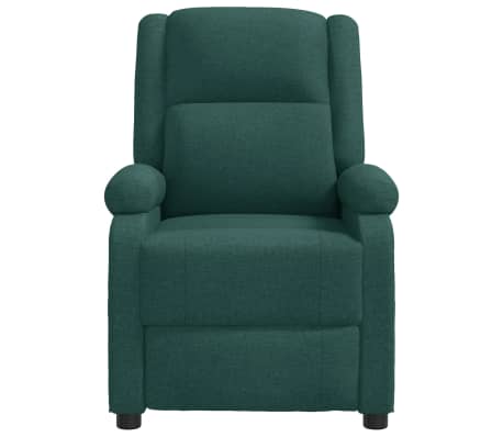 vidaXL Atlošiamas masažinis krėslas, tamsiai žalios spalvos, audinys