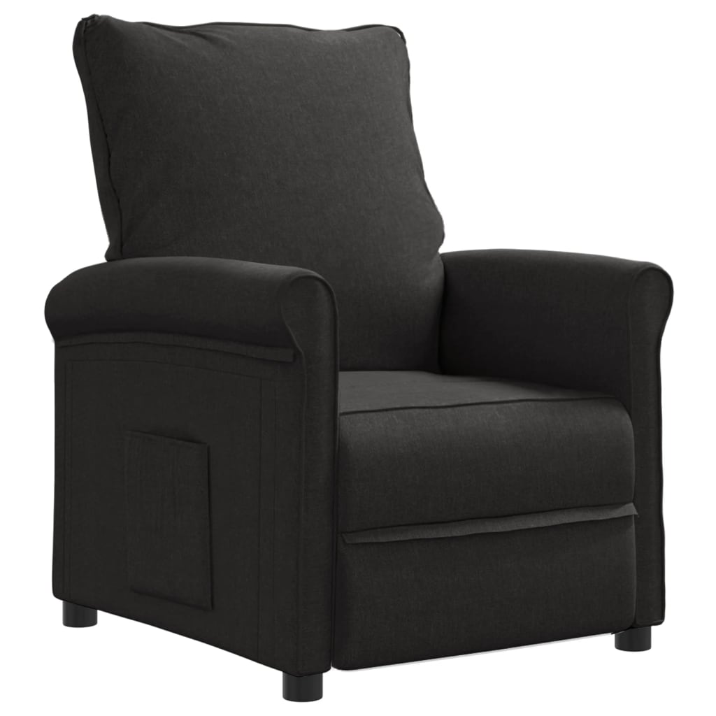 vidaXL Poltrona reclinável tecido preto