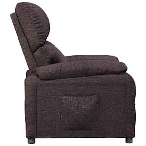 Polohovací křeslo tmavě hnědé textil - obrázek 4