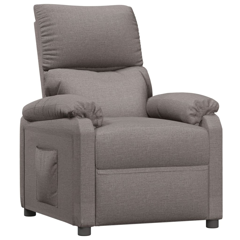 vidaXL Polohovací křeslo taupe textil