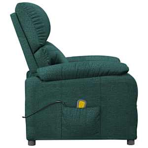 Masážní křeslo tmavě zelené textil - obrázek 4