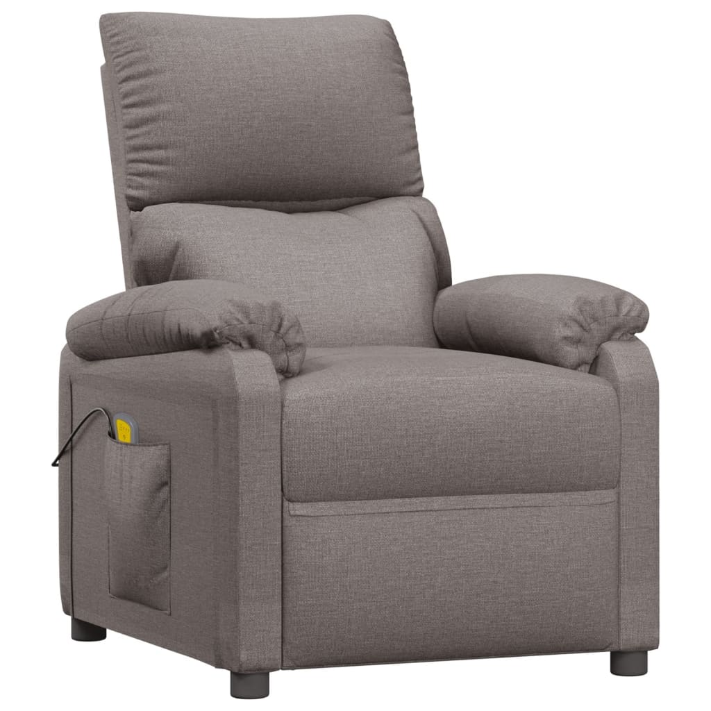 vidaXL Masážní křeslo taupe textil