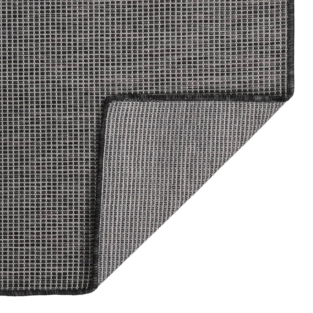 vidaXL Venkovní hladce tkaný koberec 80 x 150 cm šedý