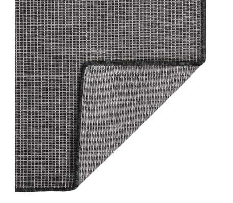 vidaXL Outdoor Flatweave Rug 100x200 cm Grey