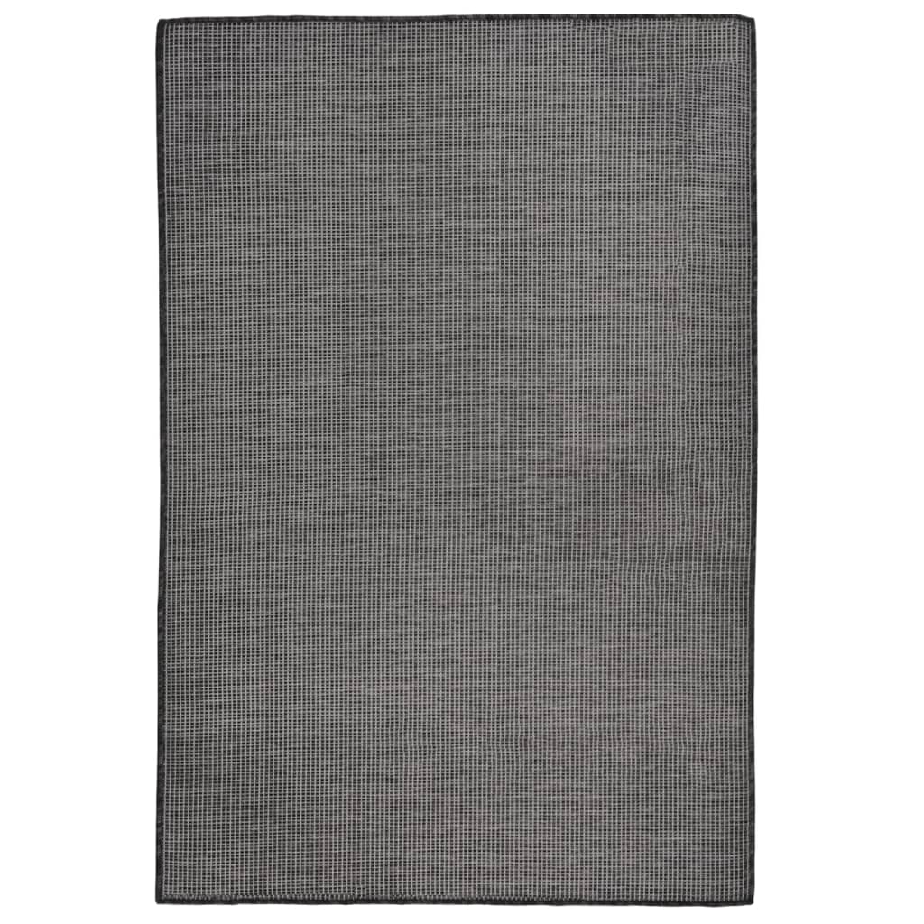 vidaXL Ulkomatto flatweave 120x170 cm harmaa
