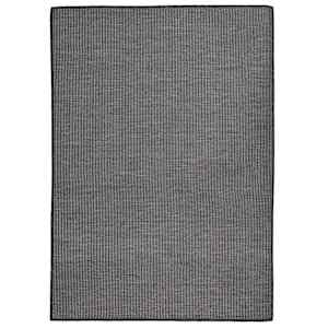 Zunanja preproga ploščato tkanje 140x200 cm siva