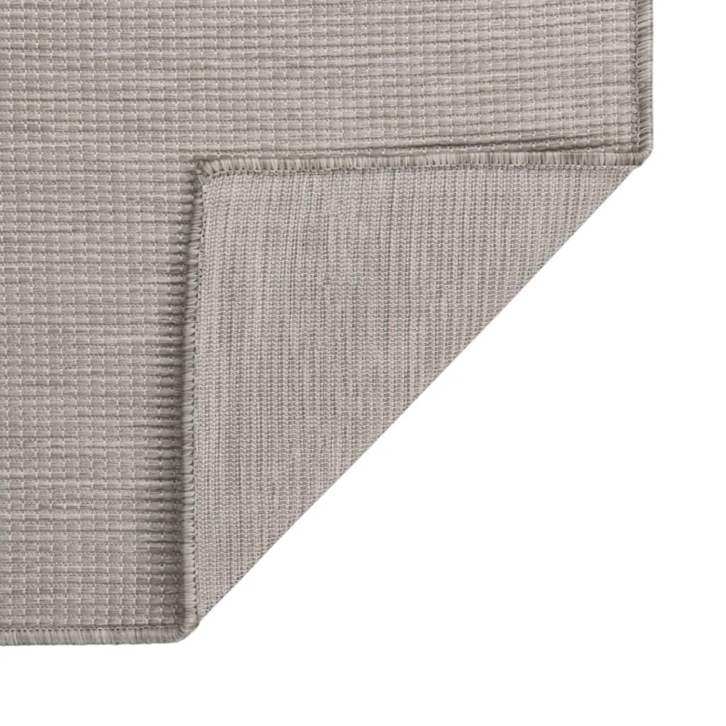 Covor de exterior, gri taupe, 80×150 cm, țesătură plată