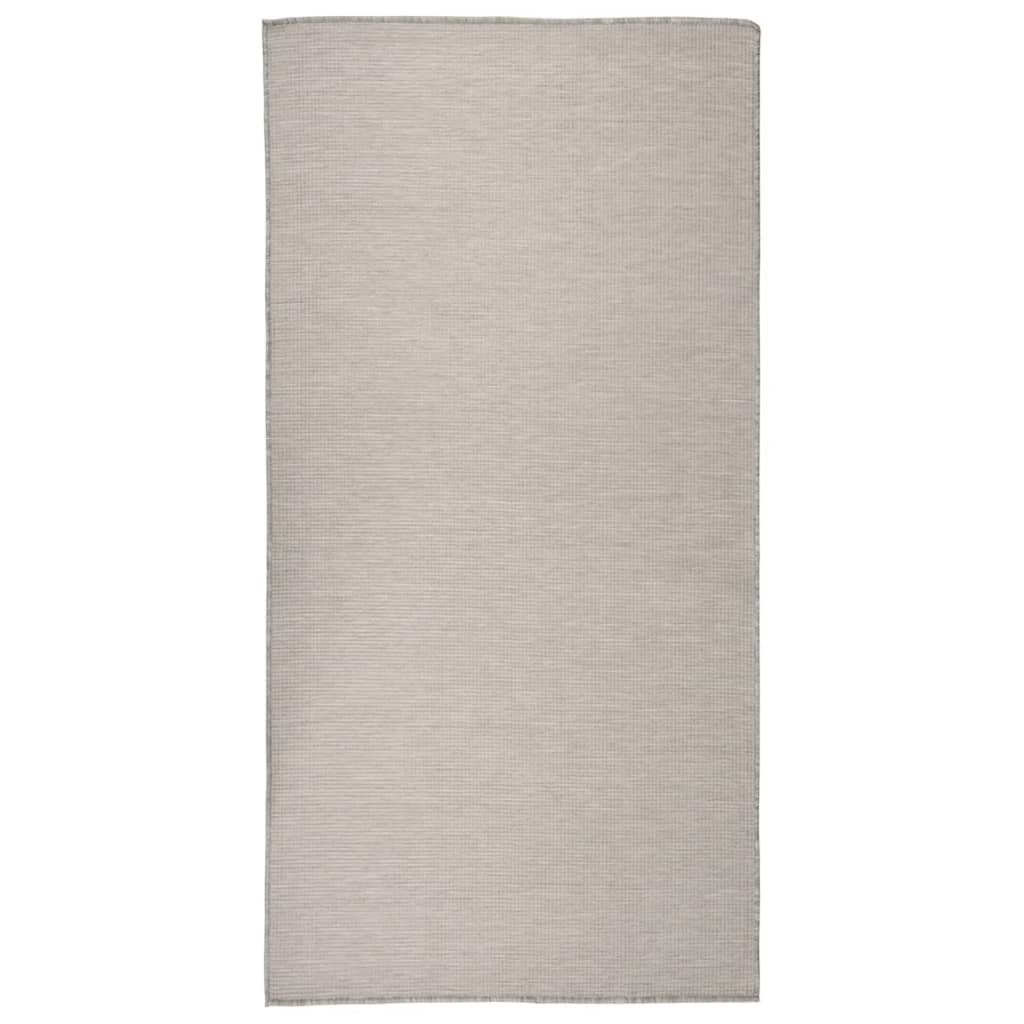 vidaXL Outdoor-Teppich Flachgewebe 100x200 cm Taupe