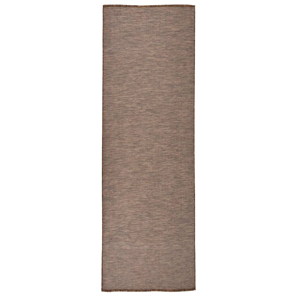 vidaXL Ulkomatto Flatweave 80x250 cm ruskea