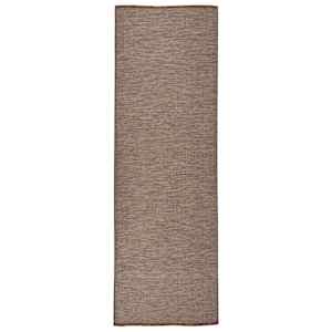 Zunanja preproga ploščato tkanje 80x250 cm rjava