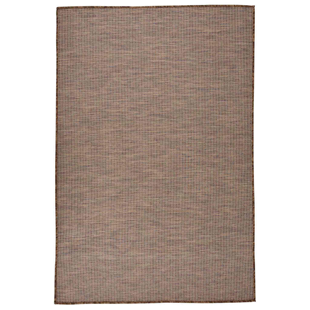 vidaXL Venkovní hladce tkaný koberec 120x170 cm hnědá