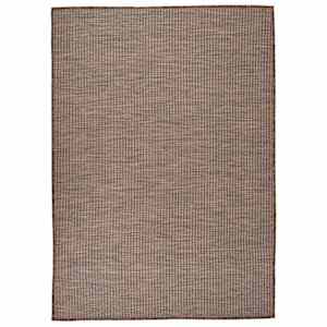 Zunanja preproga ploščato tkanje 140x200 cm rjava