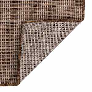 vidaXL Tapete de tecido plano para exterior 140x200 cm castanho