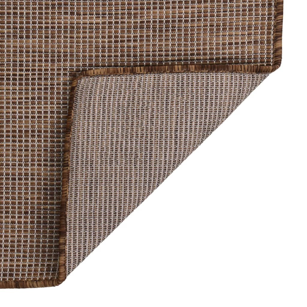 vidaXL Lauko kilimėlis, rudos spalvos, 160x230cm, plokščio pynimo