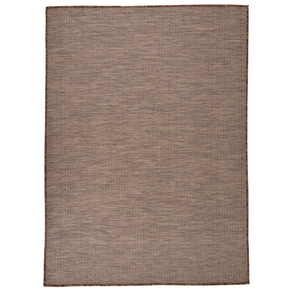 Outdoor-Teppich Flachgewebe 200x280 cm Braun | Stepinfit