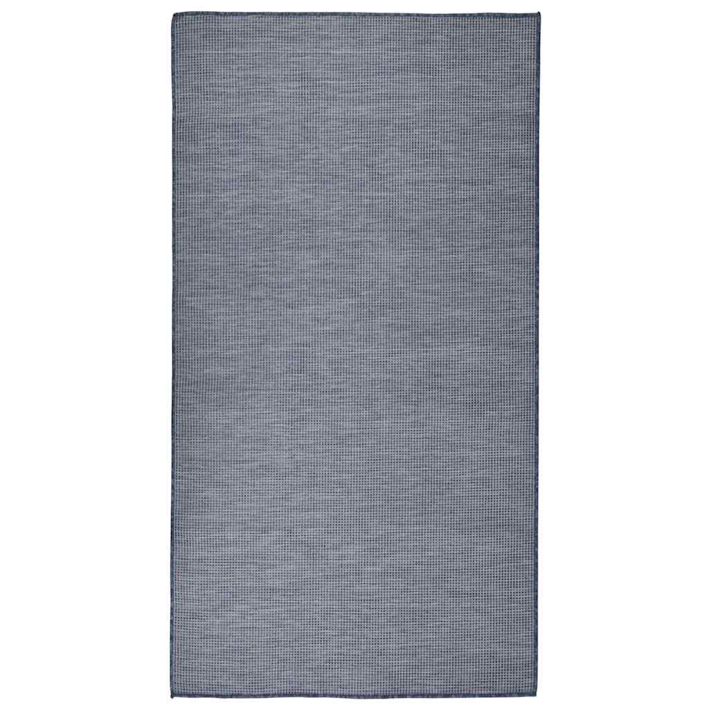 vidaXL Vonkajší koberec s plochým tkaním 80x150 cm modrý