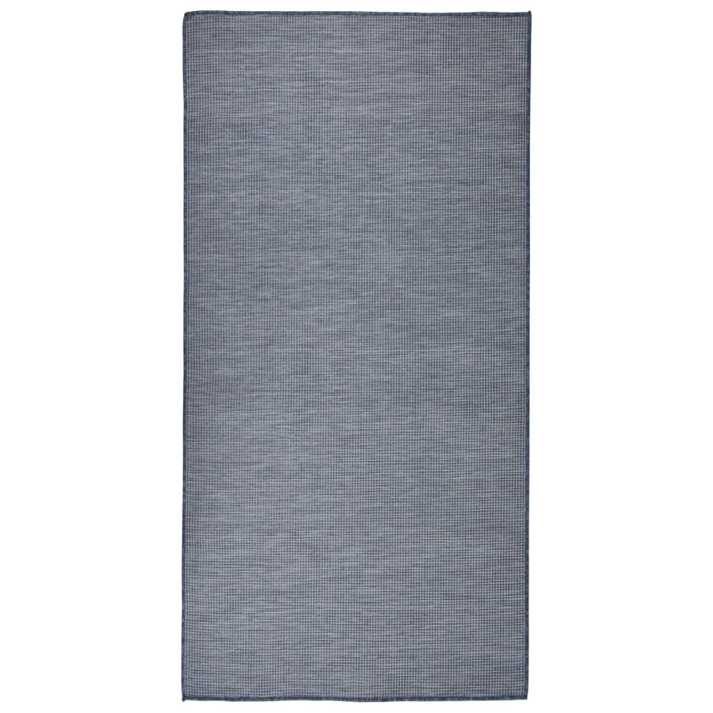 vidaXL Ulkomatto Flatweave 100x200 cm sininen
