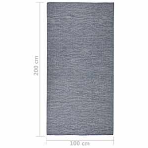 Venkovní hladce tkaný koberec 100x200 cm modrá - obrázek 6