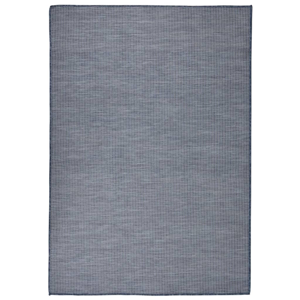 vidaXL Ulkomatto Flatweave 140x200 cm sininen